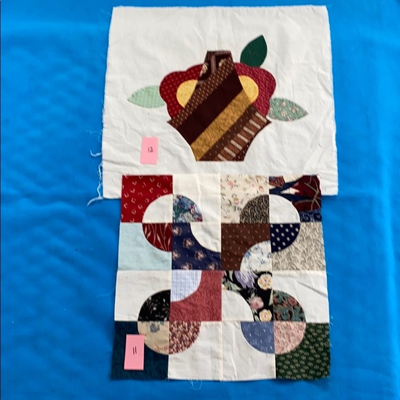 12 Quilt Squares Handmade All Cotton Assorted - Picture 7 of 13